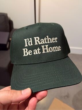 “I’d Rather Be at Home” Snapback Hat - Homebody Brand - Forest Green - OS